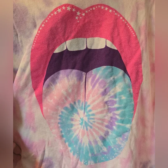 NWT Lauren Moshi Anissa Tye-dye Tongue hoodie - Picture 7 of 8